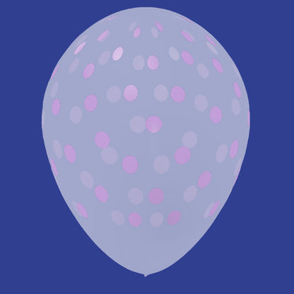 Ballon Transparent à Pois Lilas - Cristal