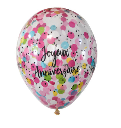 Ballon Transparent "Joyeux Anniversaire" - Cristal