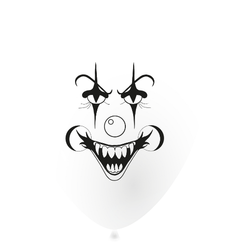 Lot Ballon Blanc Clown Horreur - Opaque