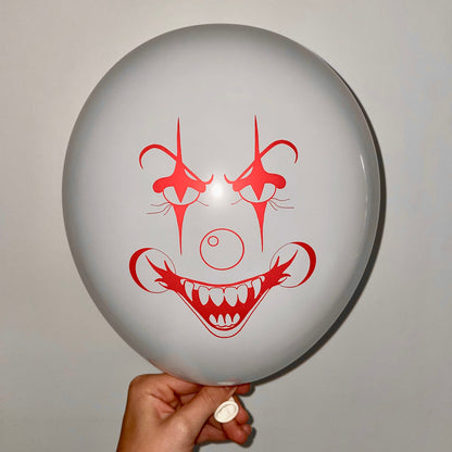 Lot Ballon Blanc Clown Horreur - Opaque