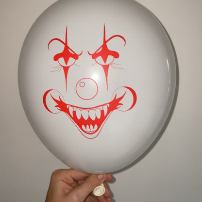 Lot Ballon Blanc Clown Horreur - Opaque